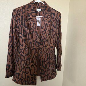 Danielle Bernstein by WeWoreWhat Snakeskin Blazer Brown  Sz 2  Animal Print Work